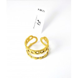 Anello Donna Luca Barra ANK642 A Fascia In Acciaio Dorato