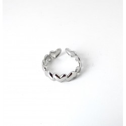Anello Donna Luca Barra ANK635 In Acciaio A Fascia Con Cuori