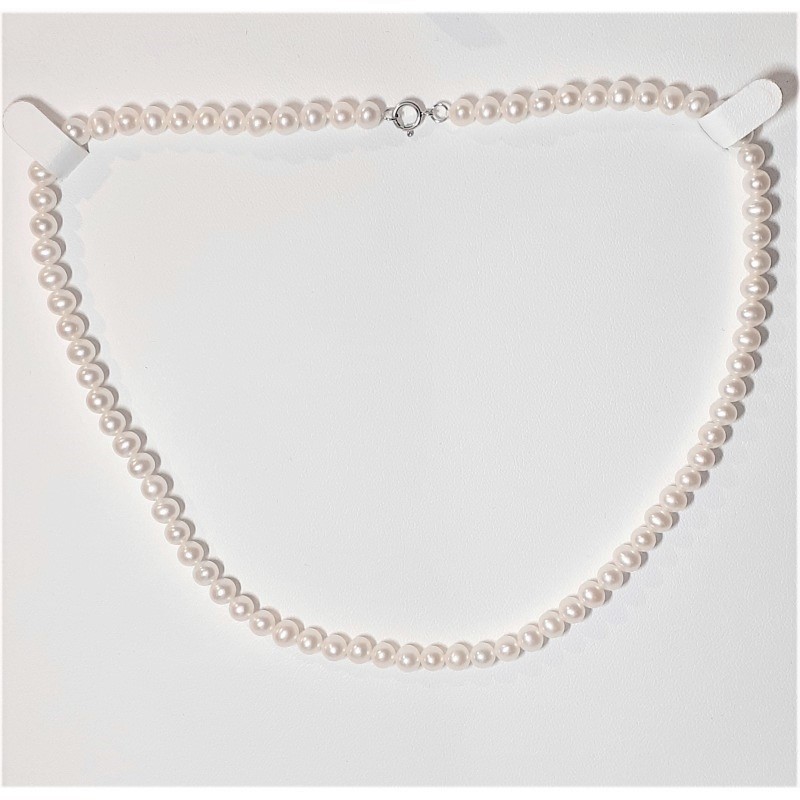 Collana Donna Kioto in Perle Di Acqua Dolce Con Chiusura Oro Bianco COLNEWB