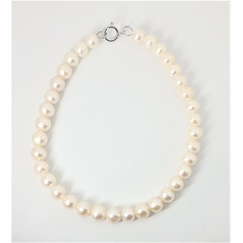 Bracciale Donna Kioto BRNEWB 1 In Perle Di Acqua Dolce Con Chiusura Oro Bianco