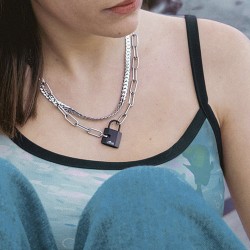 Collana Unisex Lotus Style In Acciaio A Maglia Schiacciata LS2210/1/1
