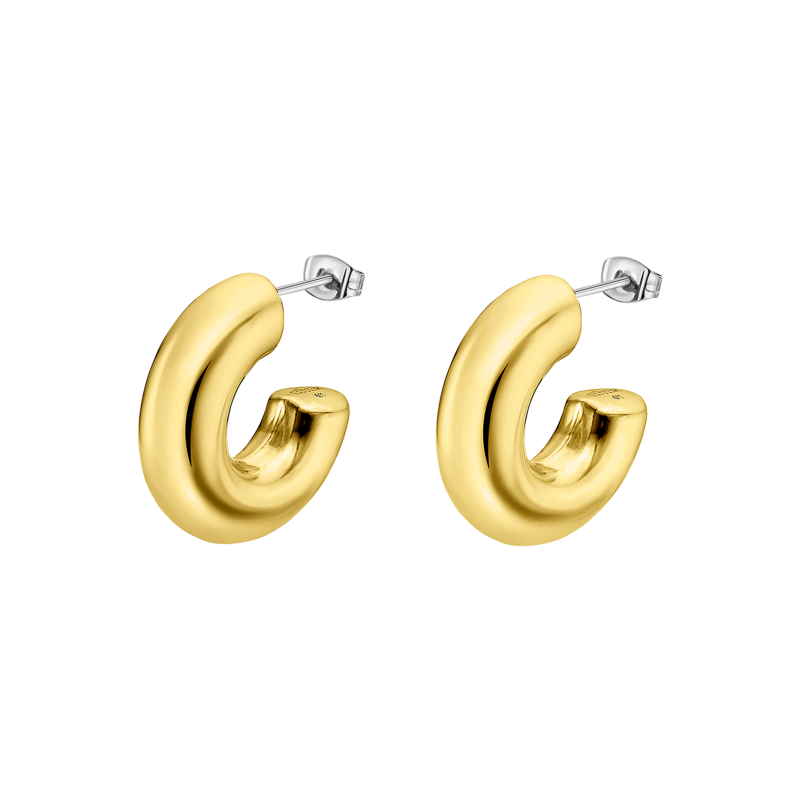 Orecchini Donna Lotus Style LS2414/4/2 A Cerchio In Acciaio Dorato