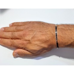 Bracciale Uomo Arkano ABA028BNR In Acciaio IP Nero E Rosé Con Diamantini
