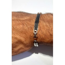 Bracciale Uomo Arkano BAC132R In Acciaio Con Piastra Rosé E Carbonio