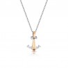 Collana Uomo Arkano CN14 In Acciaio Con Ancora E Diamante Nero
