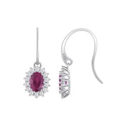 Orecchini Pendenti Donna Lotus Silver LP3459-4/12 In Argento Con Zircone Rosso