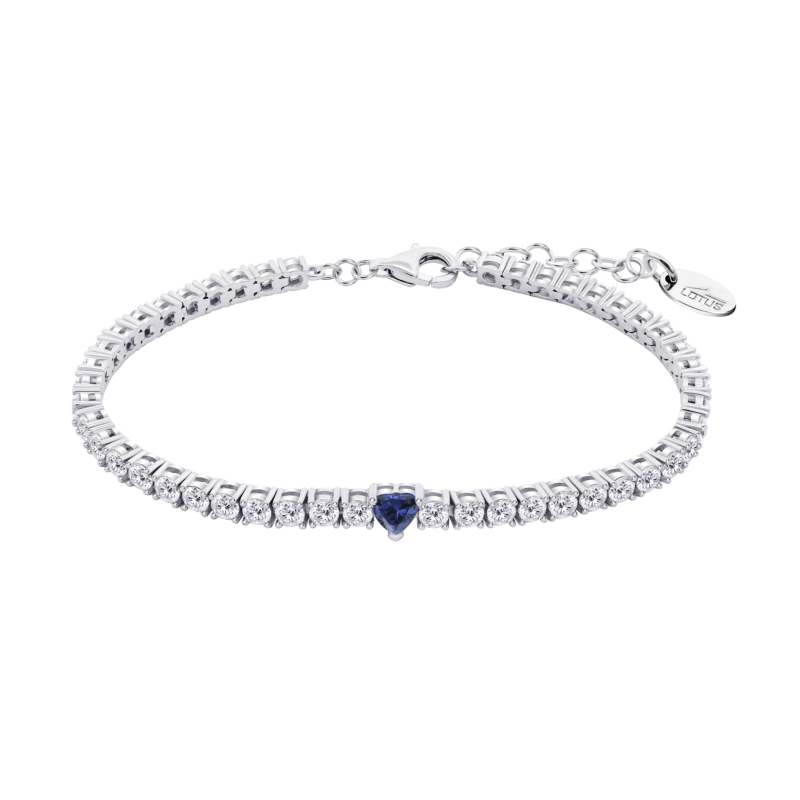 Bracciale Donna Lotus Silver LP3762-2/3 In Argento A Tennis Con Zircone Blu A Cuore