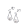 Orecchini Donna Lotus Silver LP3481-4/1 In Argento Con Perla Bianca E Zirconi