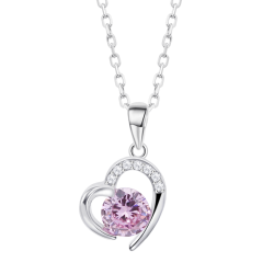 Collana Donna Lotus Silver LP3106-1/2 In Argento Con Cuore E Zircone Rosa
