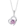 Collana Donna Lotus Silver LP3106-1/2 In Argento Con Cuore E Zircone Rosa