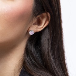 Orecchini Donna Lotus Silver LP3791-4/1 In Argento Con Cristallo Rosa E Zirconi