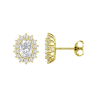 Orecchini Donna Lotus Silver LP3459-4/7 In Argento Dorato Con Zircone Ovale