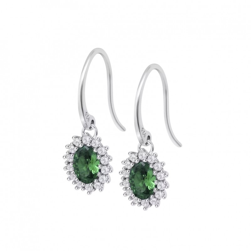 Orecchini Donna Lotus Silver LP3459-4/11 In Argento Con Zircone Ovale Verde