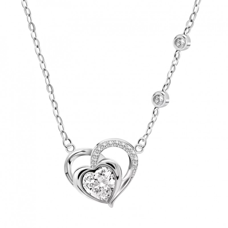 Collana Donna Lotus Silver LP3707-1/1 In Argento Con Cristallo A Cuore