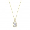 Collana Donna Lotus Silver LP3789-1/4 In Argento Dorato Con Cristallo A Goccia