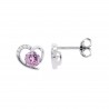 Orecchini Donna Lotus Silver LP3106-4/2 In Argento A Cuore Con Zircone Rosa