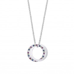 Collana Donna Lotus Silver LP1990-1/2 In Argento Con Doppio Cerchio