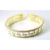 Bracciale Donna Rigido Ananda Steel AXBR04 In Metallo Dorato Con Perle Bianche