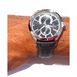 Orologio Uomo Multifunzione Festina F16573/3 Con Quadrante Nero Cinturino Grgio