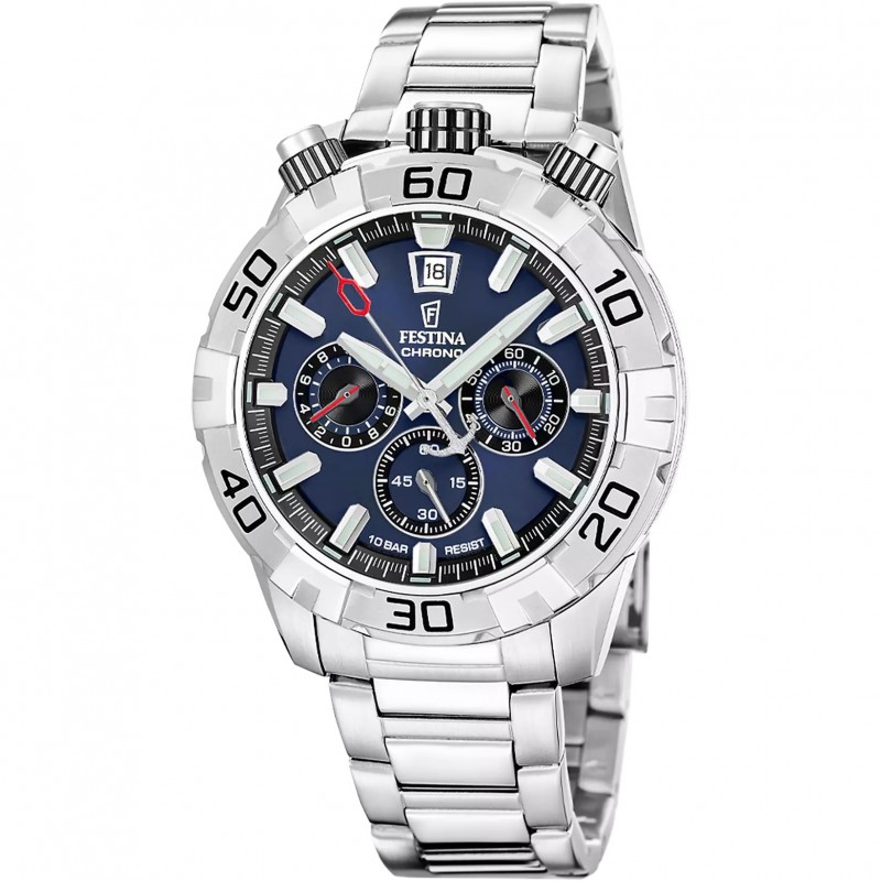 Orologio Uomo Festina Bullhead F20743/1 Cronografo Con Corona Al 12
