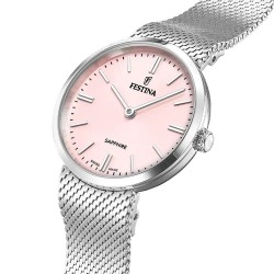 Orologio Donna Festina F20075/1 Con Quadrante Rosa E Cinturino Acciaio