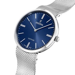 Orologio Uomo Festina F20074/2 Con Quadrante Blu E Cinturino Maglia Milanese