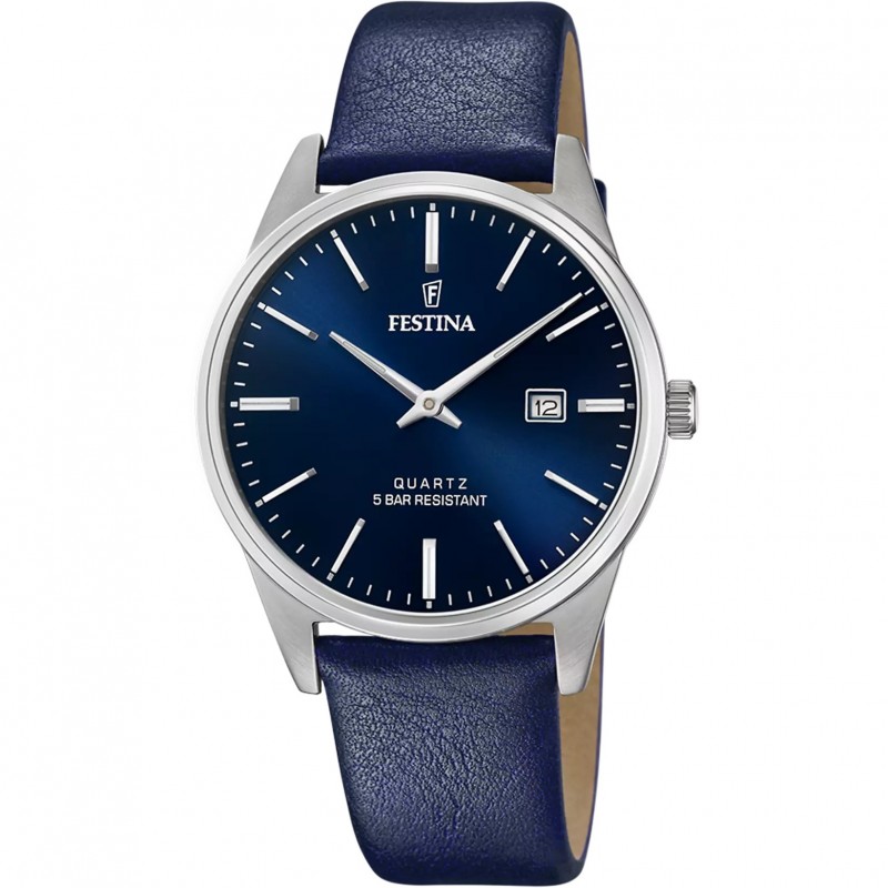 Orologio Uomo Classico Festina F20512/3 Con Quadrante E Cinturino Blu
