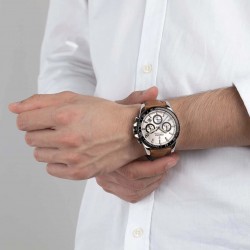 Orologio Uomo Festina Cronografo F20561/1 Con Quadrante Grigio E Cinturino Marrone