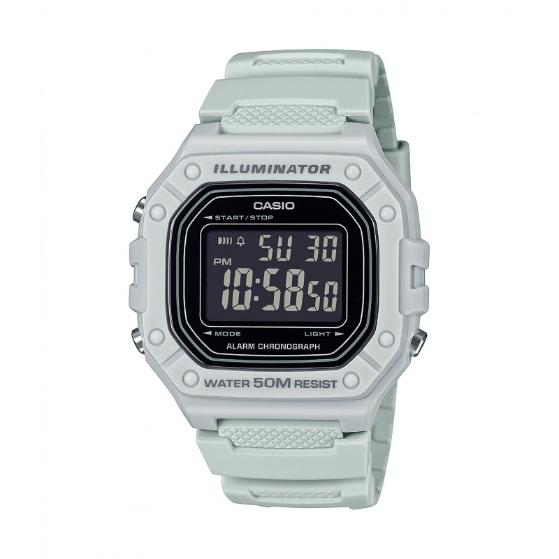 Orologio Uomo Casio W-218H-8BVEF Digitale Con Cassa E Cinturino Grigio Chiaro
