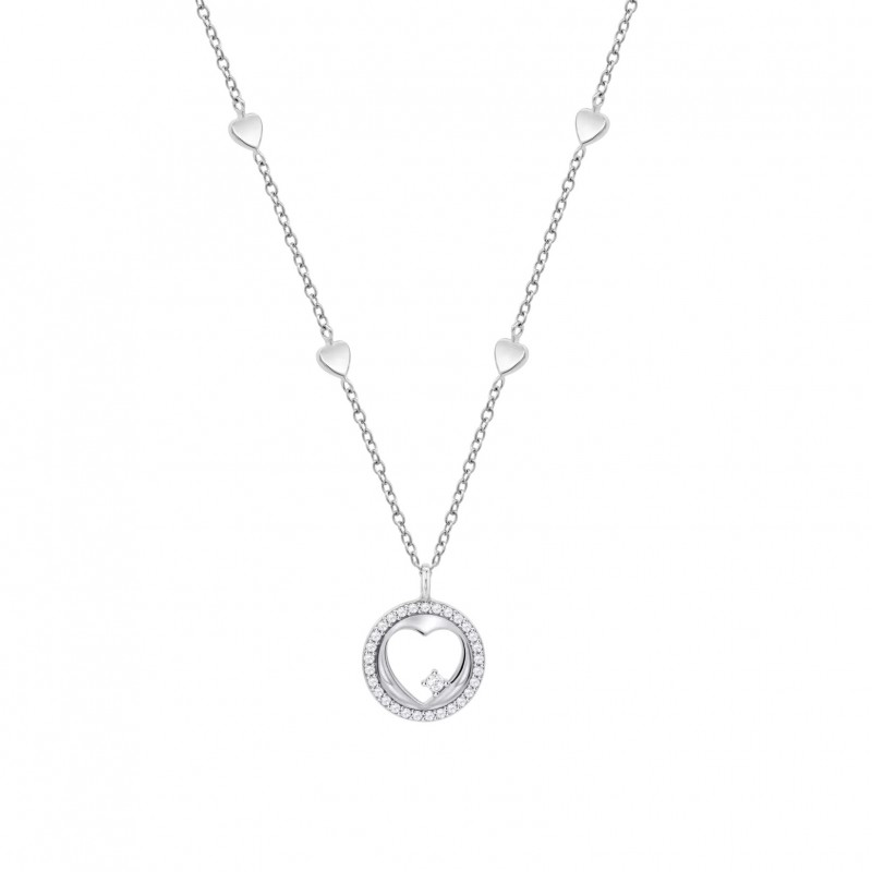 Collana Donna Lotus Silver LP3917-1/1 In Argento Con Cuore E Zirconi