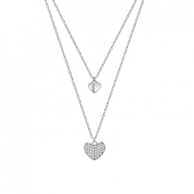 Collana Donna Doppio Filo Lotus Silver LP3918-1/1 In Argento Con Cuori
