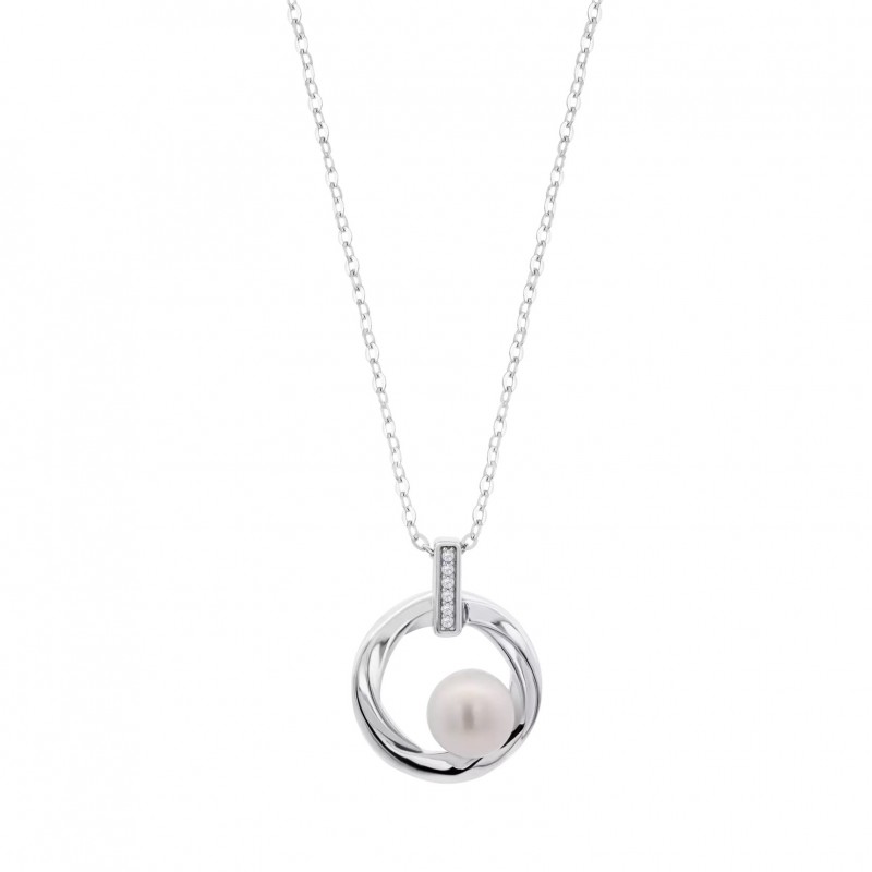 Collana Donna Lotus Silver LP3902-1/1 In Argento Con Perla Bianca