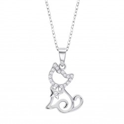 Collana Donna Lotus Silver LP3873-1/1 In Argento Con Pendente Gatto