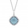 Collana Donna Lotus Silver LP3921-1/2 In Argento Con Cristallo turchese