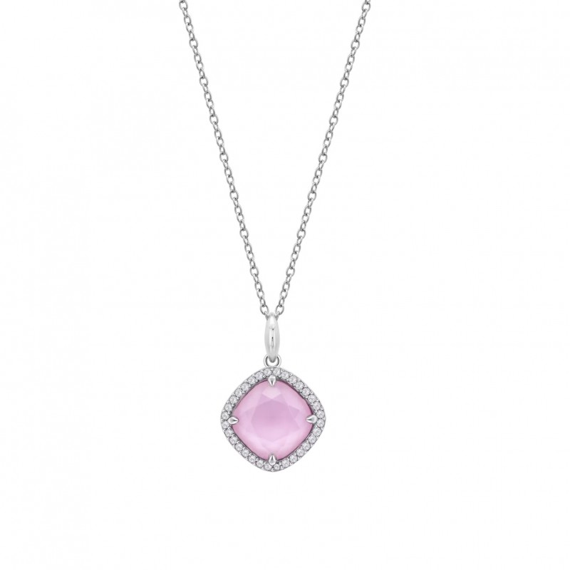 Collana Donna Lotus Silver LP3921-1/3 In Argento Con Cristallo Rosa