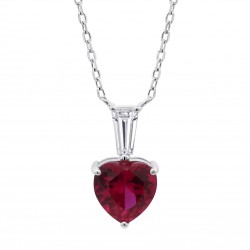 Collana Donna Lotus Silver LP3893-1/1 In Argento Con Cristallo Rosso A cuore