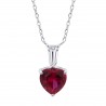 Collana Donna Lotus Silver LP3893-1/1 In Argento Con Cristallo Rosso A cuore