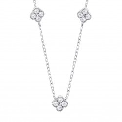 Collana Donna Lotus Silver LP3889-1/2 In Argento Con Fiori E Zirconi