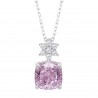 Collana Donna Lotus Silver LP3903-1/1 In Argento Con Cristallo Rosa E Zirconi