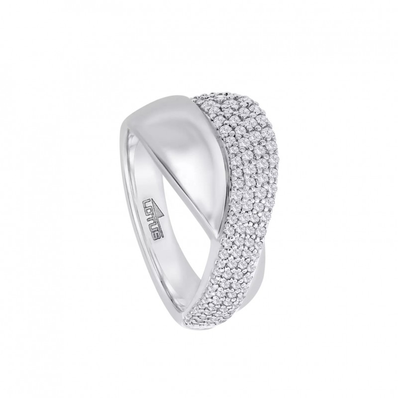 Anello Donna Lotus Silver LP3845-3/116 In Argento A Fascia Con Zirconi