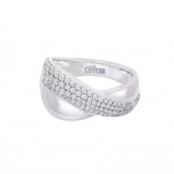 Anello Donna Lotus Silver LP3845-3/118 In Argento A Fascia Con Zirconi