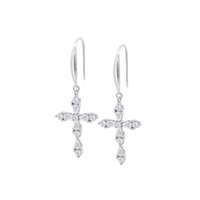 Orecchini Donna Pendenti Lotus Silver LP3915-4/1 In Argento Con Croce E Zirconi