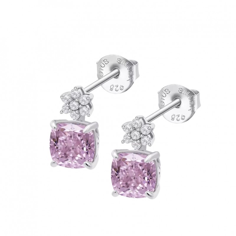 Orecchini Donna Lotus Silver LP3903-4/1 In Argento Con Cristallo Rosa