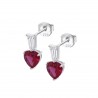 Orecchini Donna Lotus Silver LP3893-4/1 In Argento Con Cristallo Rosso A Cuore