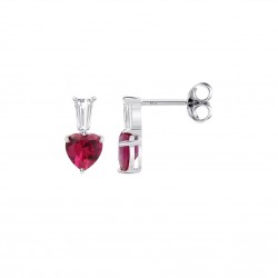 Orecchini Donna Lotus Silver LP3893-4/1 In Argento Con Cristallo Rosso A Cuore