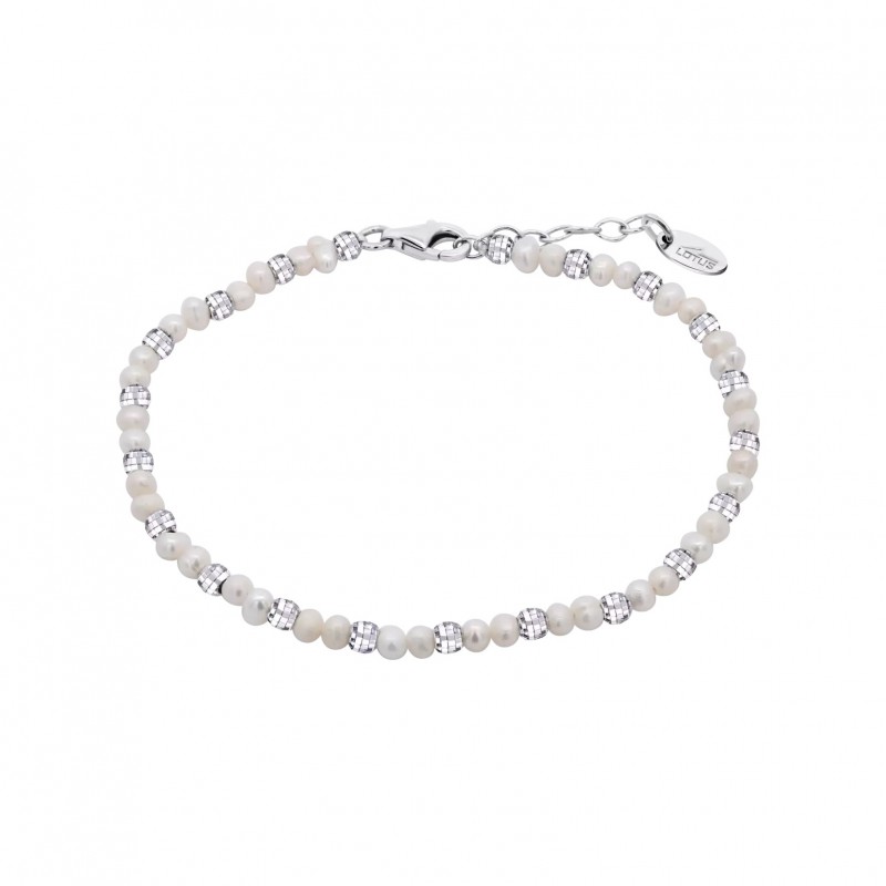 Bracciale Donna Lotus Silver LP3859-2/1 In Argento Con Perle Bianche