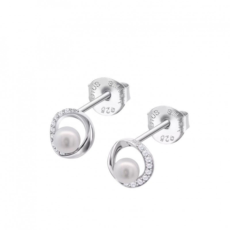 Orecchini Donna Lotus Silver LP3898-4/1 In Argento Con Perla Bianca