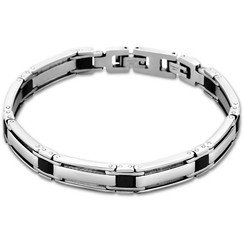 Bracciale Uomo Lotus Style LS1575/2/1 In Acciaio Con Inserti Neri