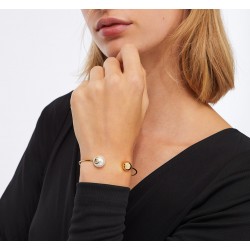 Bracciale Rigido Donna Liu-Jo LJ3016 In Acciaio Dorato Con Perla Bianca