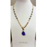 Collana Donna Sovrani J11506 In Ottone Dorato Con Pietre Blu